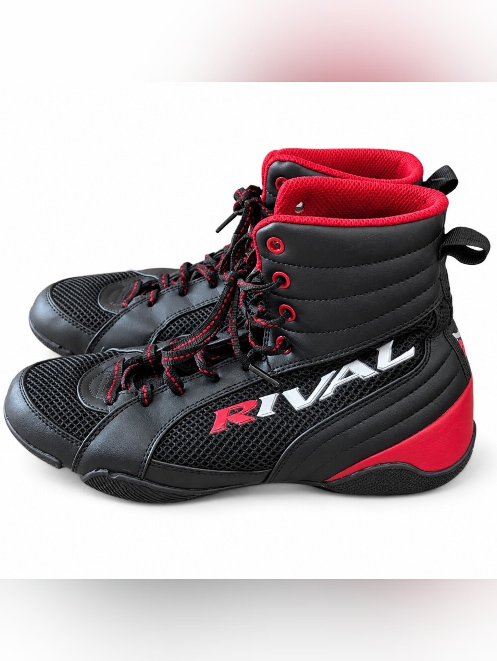 Rival RSX-Guerrero Deluxe Boxing Shoes Men’s Size 8 Black Red High Top Boots